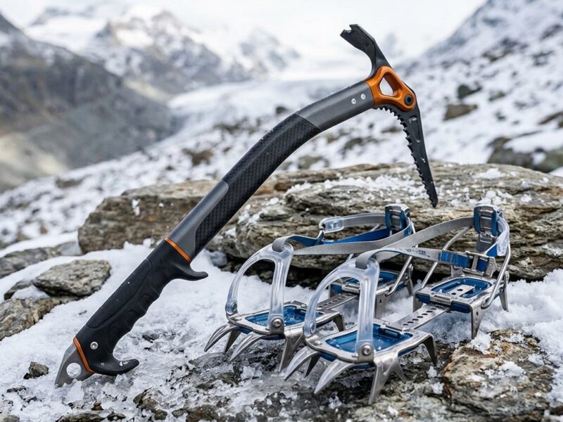 Carbon Hybrid Ice Axe & Technical Crampons Set